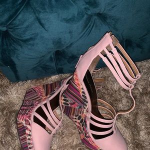 Pink multi colored wedges